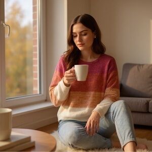 Cupcakes & Cashmere | Beautiful Ombre Multicoloured Sweater